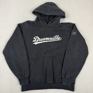 Dreamville Records Script Logo Hoodie Men's Medium Washed Black J. Cole Merch